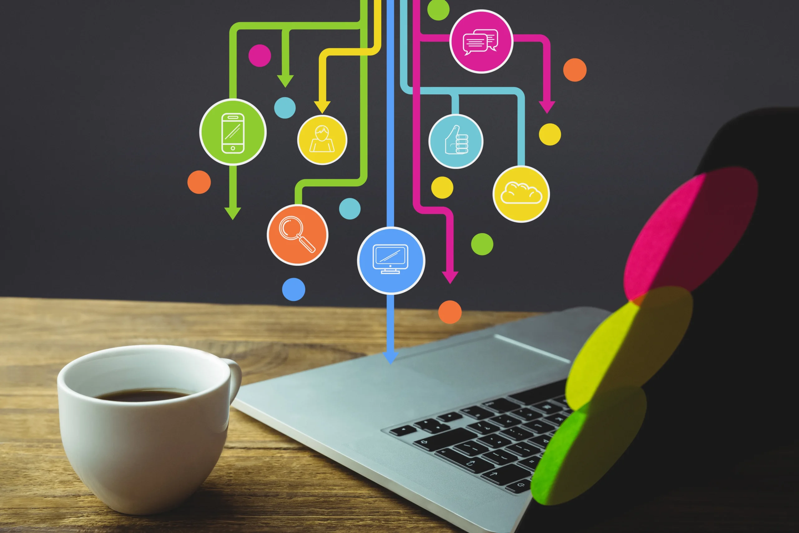 Laptop and study materials arranged for help with writing assignments in higher education.